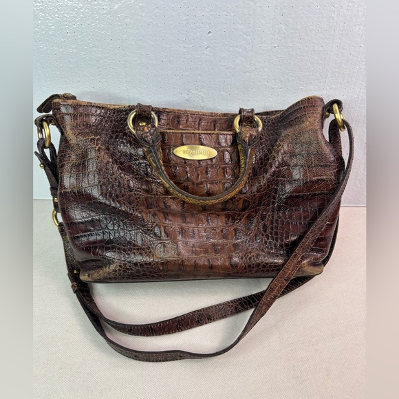 Brahmin Brown Crocodile LeatherShoulder Bag